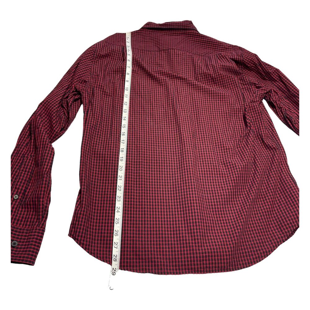 Luke & Dutch Shirt Men's XL Red Black Check 100% Cotton Long Sleeve Button-Down - Picture 4 of 6